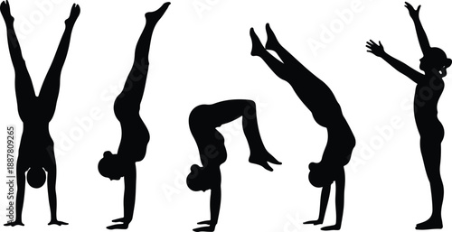 Acrobatics & Fitness Silhouette Collection Tumbling, Jumps, and Athletic Movements