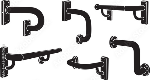 Various types of grab bars for bathroom safety assistance