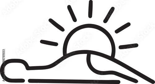 Hand drawn vector illustration of a black ink silhouette symbol featuring an old mouse with cheese in a minimalist circle art design