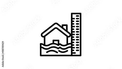 House Flood Water Level Rising.