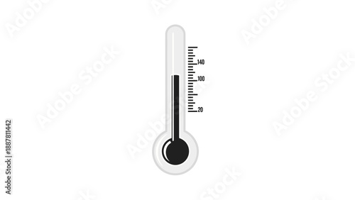 Thermometer with temperature scale markings.