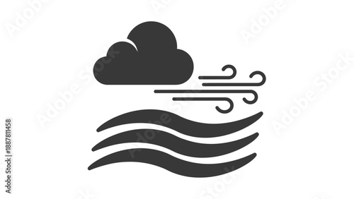 Weather Wind Storm Cloud Icon.