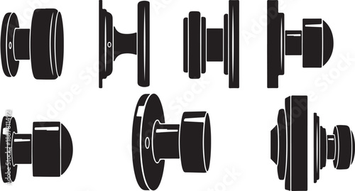 Set of black dumbbells on white background illustration