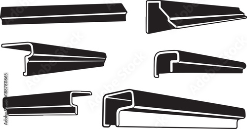 Various Types of Metal or Plastic Edge Trim Profiles