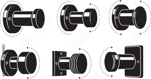 Door Knob Handle Set in Black and White Colors