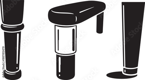 Vector illustration of chair legs in black and white