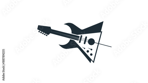 Abstract Electric Guitar Icon - Rock Music Symbol