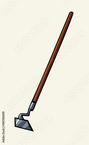 Vector drawing. Garden hoe sign