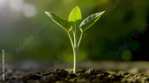 Young Seedling Growing in Soil 1.