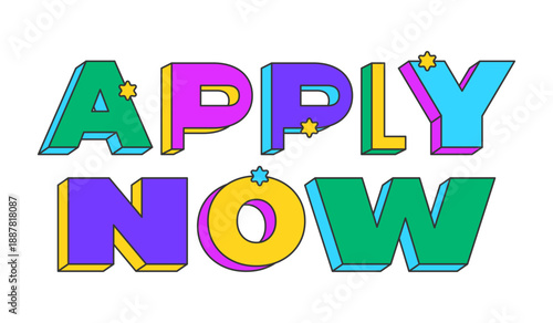 Read more playful 3D text design. Access additional written content. Extended information. Article preview. Multicolor block letters. Retro funky style with stars. Pop culture. Montserrat font used