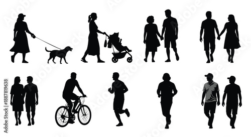 Collection of people engaging in various outdoor activities