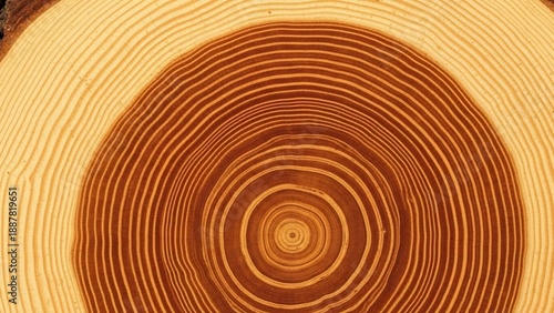 Cross-section of a tree trunk showing growth rings.