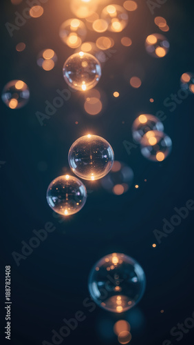 Wallpaper Mural Floating bubbles create mesmerizing scene with soft light reflections and dreamy atmosphere. background enhances ethereal quality Torontodigital.ca