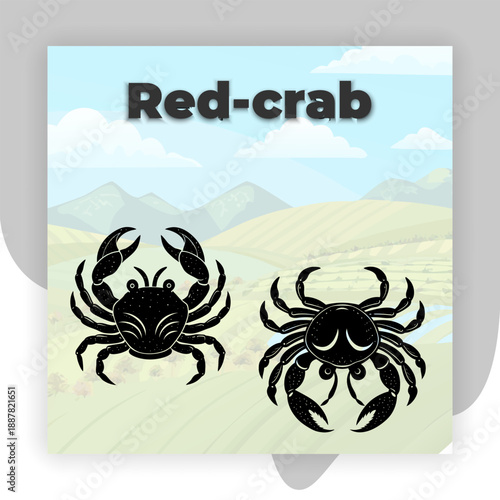 Crab-silhouette, crab-vector, crab-icon, crab-outline, crab-shape, crustacean-silhouette