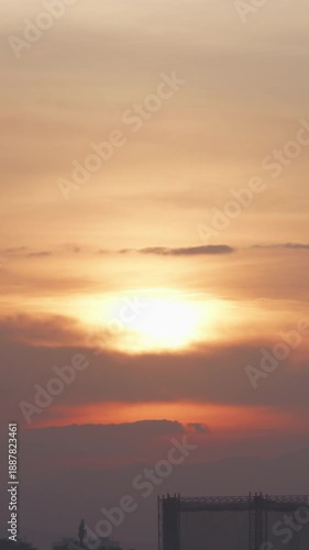 Wallpaper Mural Vertical video - The sun rising behind thick clouds in Bandung, Indonesia Torontodigital.ca