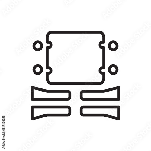 Furniture flat pack icon. Modular assembly and logistics efficiency, representing ready-to-assemble (RTA) kits, knock-down furniture hardware, space-saving shipping, and DIY furniture manufacturing.