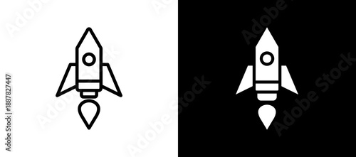 Start Up whiteblack icon