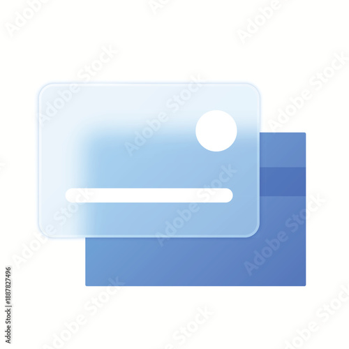 Minimal Credit Card Icon in Soft Blue Gradient Style