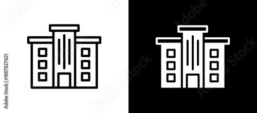 Office Building whiteblack icon