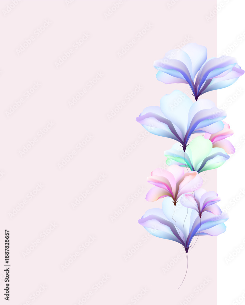 Obraz premium Flowers leaves background illustration art watercolor print art vector 