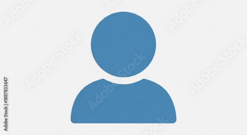 Blue silhouette of a person icon on a for user profile or avatar