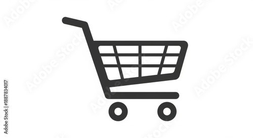 Black shopping cart icon on a for ecommerce use