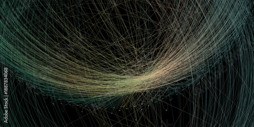 Expansion of life. Vector sphere explosion background. Small particles strive out of center. Blurred debrises into rays or lines under high speed of motion. Burst, explosion backdrop