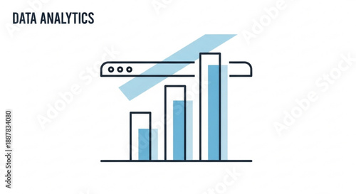 A bar graph with a search bar on a for data analytics purposes and statistics