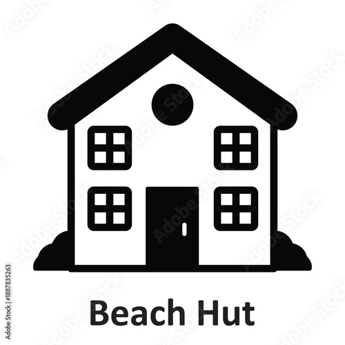 Beach Hut Vector icon which can easily modify or edit