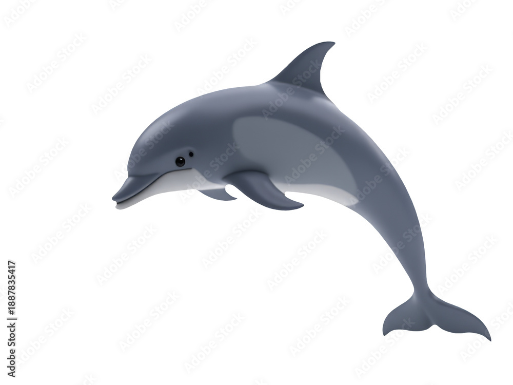 Obraz premium A colorful illustration of a playful dolphin jumping out of the water