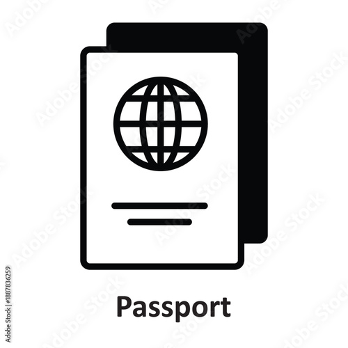 Passport Vector icon which can easily modify or edit