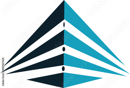 Modern Geometric Colorful Shape Vector logo with Center Abstract art, creative Symmetric Design.