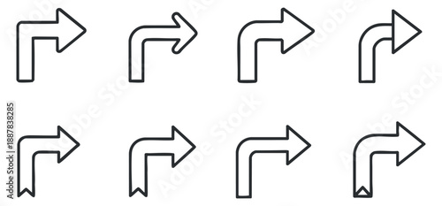 A set of directional arrows pointing left, right, and upwards in clean outline vector style, ideal for user interface and navigation design