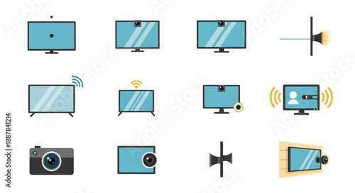 Collection of Television Sets and Accessories.