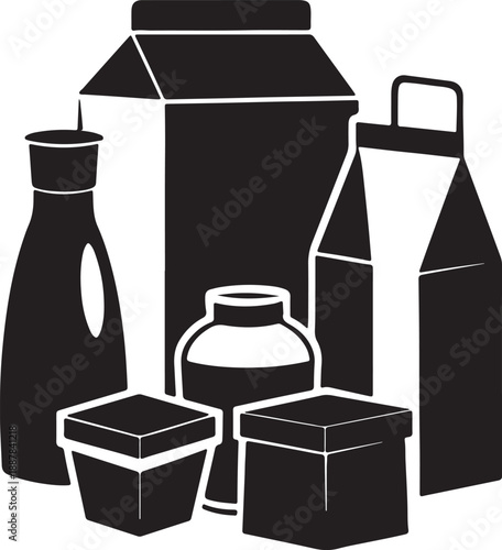 set of dairy products