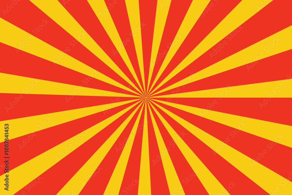 Fototapeta premium Vibrant red and yellow sunburst pattern background