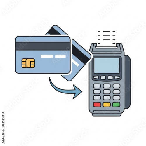 Credit card being inserted into a payment terminal machine