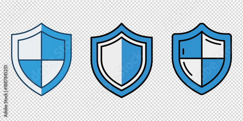 Cyber Security Shield Icon Set – Digital Protection, Antivirus Defense & Network Safety Symbols for Modern Technology Design