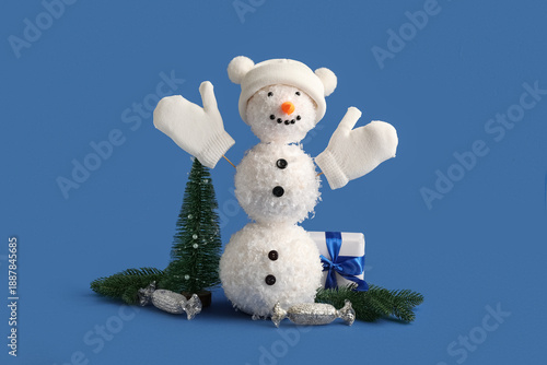 Funny snowman with Christma...