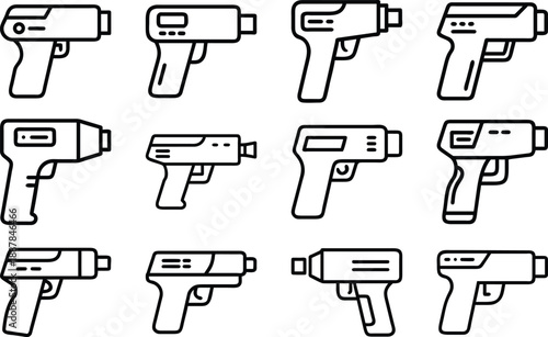 Police speed radar gun aiming at target vector illustration flat design for law enforcement