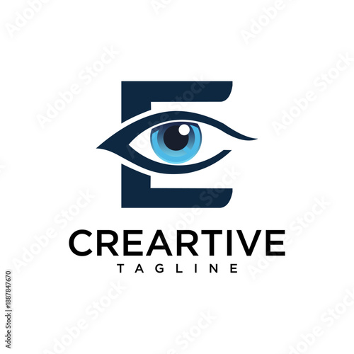 vision eye letter e creative studio for media and design