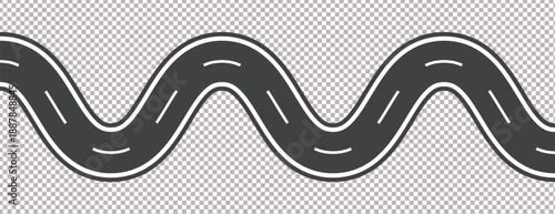 Curved and straight highway road elements isolated on transparent background, minimal flat vector illustration highway road set for map design, navigation graphics, game assets, urban transportation