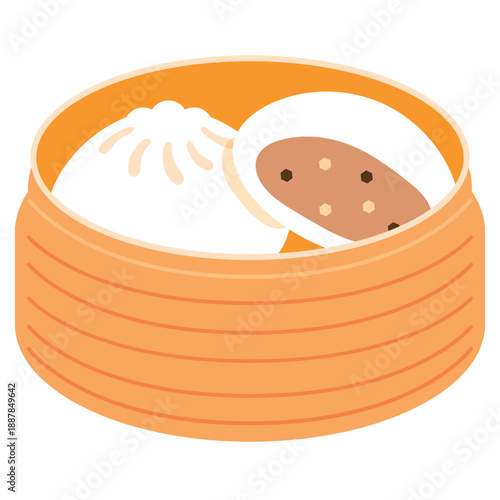 肉まんの中身が見えるイラスト