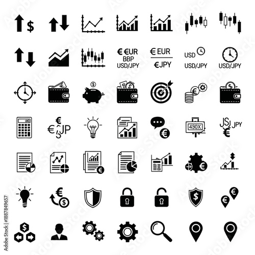 Business Finance Icons and Symbols.