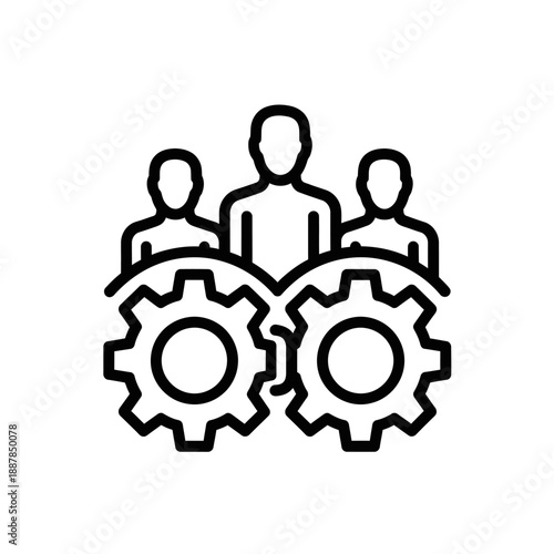 People Working Together With Gears.