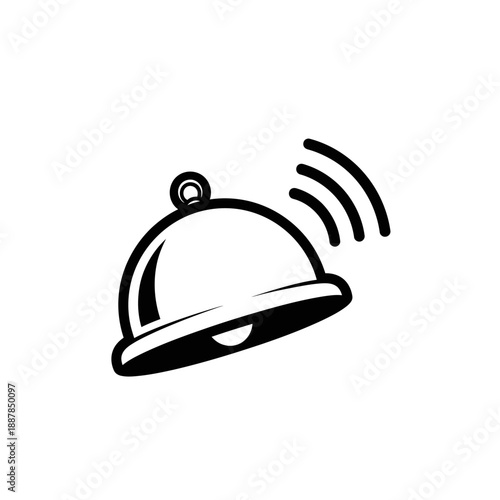 Serving Dish Bell Icon Symbol.