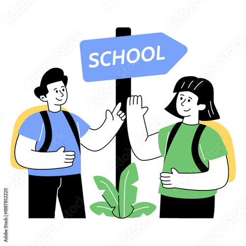 An eye catching design illustration of school board