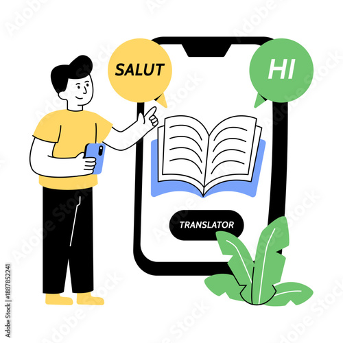      Vector design of language translator illustration