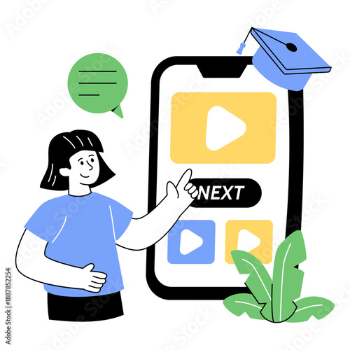 Premium design illustration of educational video