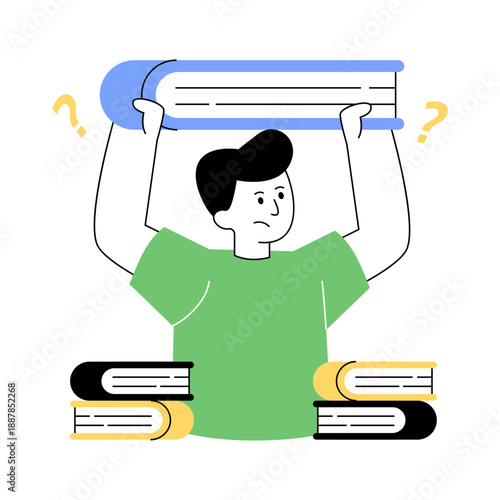 Modern design illustration of student burden 